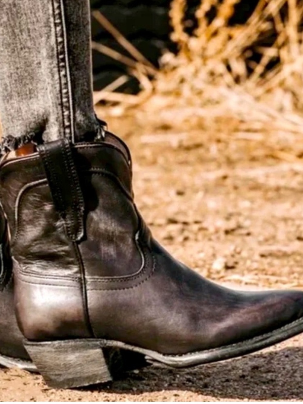 Freebird by Steven Zamora Western Leather Ankle Boots Black US 8